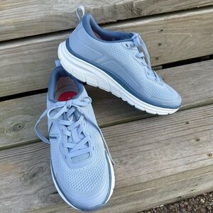 Vionic Walk Max Sneakers Blue White Mesh Fabric Lace Up Cushioned Arch Support